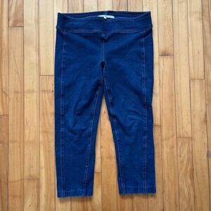 DIANE von FURSTENBERG Dark Wash Denim Capri Leggings Women's Size 8 Stretch